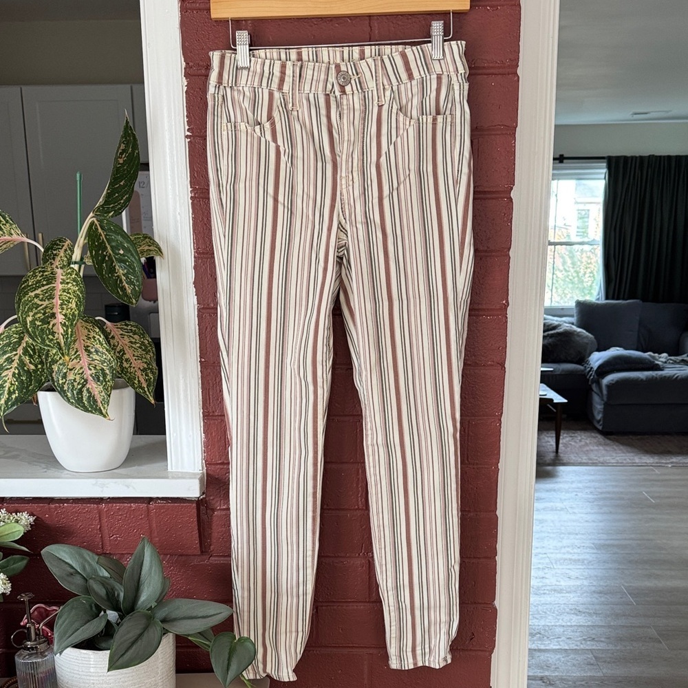 American Eagle Outfitters Multicolor Striped Straight Leg Jeans